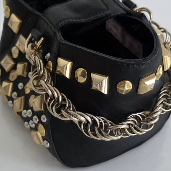 Versace H&M Black Mini Studded Bag. Good Condition - Picture 8 of 15